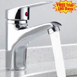 Single Lever Basin Mixer With Pop Up Click Waste Chrome Modern Bath Tap Monobloc Wash Basin Sink Mixer Modern Chrome Brass