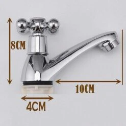 Traditional Victorian Pair Of Bathroom Sink Basin Taps Twin Cross Head Handles Hot And Cold Brass Faucet Polished Chrome Bath -Bathroom Faucet Store 59500077 3