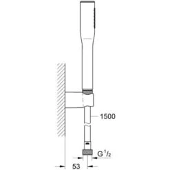 Grohe Grohtherm 2000 Thermostatic Bath/shower Mixer Set + 1 Jet Hand Shower + Hose And Wall Bracket, Chrome (34467001-Euphoria) -Bathroom Faucet Store 59563186 5