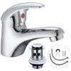 Cloakroom Basin Mixer Tap Chrome Basin Sink Mono Bathroom + Fixings + Waste -Bathroom Faucet Store 59930124 1
