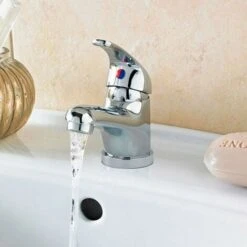 Cloakroom Basin Mixer Tap Chrome Basin Sink Mono Bathroom + Fixings + Waste -Bathroom Faucet Store 59930124 3
