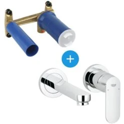 Grohe Set Eurosmart Cosmopolitan Wall-mounted Basin Mixer Chrome S-size + Rough In Body (19381000-SET)