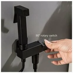 Toilet Sprayer Kit, Black Brass Hand Held Bidet Sprayer Bidet Sprayer Wall Mounted Toilet Sprayer Complete Kit For Bathroom Cleaning, Personal Hygiene, G1/2 -Bathroom Faucet Store 64195300 2