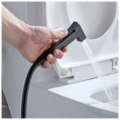 Toilet Sprayer Kit, Black Brass Hand Held Bidet Sprayer Bidet Sprayer Wall Mounted Toilet Sprayer Complete Kit For Bathroom Cleaning, Personal Hygiene, G1/2 -Bathroom Faucet Store 64195300 3