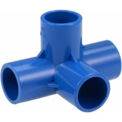 2 Pack 20mm Furniture Grade PVC 4 Way Elbow Fitting Blue