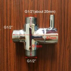 Diverter Valve, Male G1/2 Brass Faucet T Adapter Chrome Bathroom Shower Faucet Accessories Water Diverter 3 Way Male Fill Valve -Bathroom Faucet Store 67923978 5