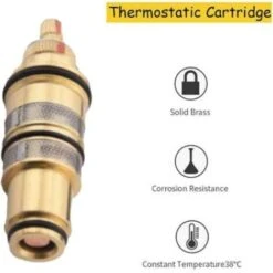 Temperature Control Brass Replacement Thermostatic Cartridge Shower Mixer Valve Bar Repair Kit For Ba Shower Mixer -Bathroom Faucet Store 68105726 3