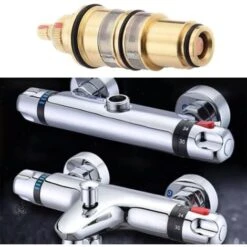Temperature Control Brass Replacement Thermostatic Cartridge Shower Mixer Valve Bar Repair Kit For Ba Shower Mixer -Bathroom Faucet Store 68105726 5