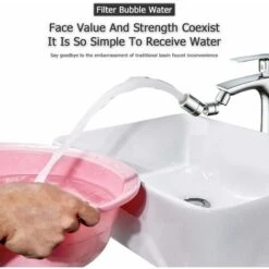 1080° Swivel Faucet Aerator, Universal Splash Filter Faucet Sink Attachment, Adjustable Dual Function Water Flow, Anti-Splash Bubbler Tap Sprayer With Male Thread Adapter, For Kitchen Bathroom -Bathroom Faucet Store 68106683 3