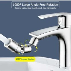 1080° Swivel Faucet Aerator, Universal Splash Filter Faucet Sink Attachment, Adjustable Dual Function Water Flow, Anti-Splash Bubbler Tap Sprayer With Male Thread Adapter, For Kitchen Bathroom -Bathroom Faucet Store 68106683 4