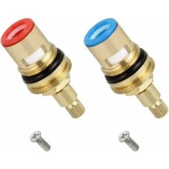 2Pcs Ceramic Disc Head, Ceramic Cartridges, Universal Replacement For Brass Faucet 20 Notches X 53mm Replacement For Kitchen, Bathroom