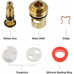 2Pcs Ceramic Disc Head, Ceramic Cartridges, Universal Replacement For Brass Faucet 20 Notches X 53mm Replacement For Kitchen, Bathroom -Bathroom Faucet Store 68107801 5