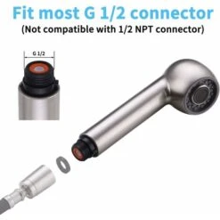 Spare Kitchen Faucet Spray 2 Types Of Spray Kitchen Faucet Head Replacement For Brushed Nickel Mixer Tap, -Bathroom Faucet Store 68108095 4