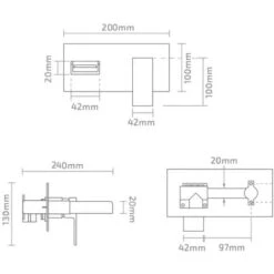 ENKI BT9805 Rose Gold Wall Mounted Basin Mixer Tap Waterfall Ultra Modern Plaza -Bathroom Faucet Store 69286287 3