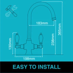 ENKI, Dorchester, KT041, Chrome Polished Brass Dual Flow Kitchen Sink Mixer Tap For Basin, With Twin White Levers Swivel Spout Perfect For Double Bowl Sinks, Easy Safe To Use Drip Free Ceramic Valve 11 ENKI, Dorchester, KT041, Chrome Polished Brass Dual Flow Kitchen Sink Mixer Tap For Basin, With Twin White Levers Swivel Spout Perfect For Double Bowl Sinks, Easy Safe To Use Drip Free Ceramic Valve -Bathroom Faucet Store 69286712 5