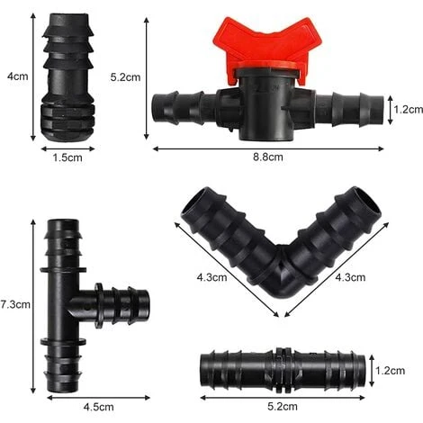 34 Piece Tube Fitting Kit, 16mm Garden Plastic Connectors 4 34 Piece Tube Fitting Kit, 16mm Garden Plastic Connectors - Image 2