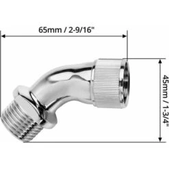 Elbow For Hand Shower, Corner Piece For Hand Showers, Internal And External Thread, Chrome-Plated Brass, 1 Piece -Bathroom Faucet Store 71246156 5