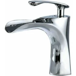 Single Handle Waterfall Bathroom Sink Faucet With 1 Mounting Hole