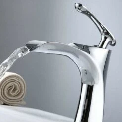 Single Handle Waterfall Bathroom Sink Faucet With 1 Mounting Hole -Bathroom Faucet Store 71419783 4