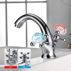 Lucca - Retro Basin Tap, Vintage Bathroom Mixer, Chrome, Silver 10 Lucca - Retro Basin Tap, Vintage Bathroom Mixer, Chrome, Silver -Bathroom Faucet Store 71428609 4