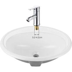 Bathroom Faucet, White Basin Faucet, High Quality Faucet, Bathroom Faucet, Wear-resistant, Suitable For Inner Diameter 32mm-42mm -Bathroom Faucet Store 71428634 3