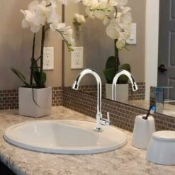 Cold Water Sink Faucet Tap At A Unique Handle Hole High Arc For Garden Bar And Outdoor Motorhome (free Cold Water Supply Lines)