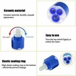 3Pcs Ceramic Cartridge Ceramic Cartridge Mixer Tap Replacement Inner Controller Faucet Replacement For Bathroom Mixer Tap (Blue 35mm) -Bathroom Faucet Store 72368654 3