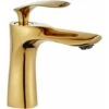 Sink Faucet Single Handle Brass Gold Chrome Gold Finish Single Handle With Sink -Bathroom Faucet Store 72506172 1