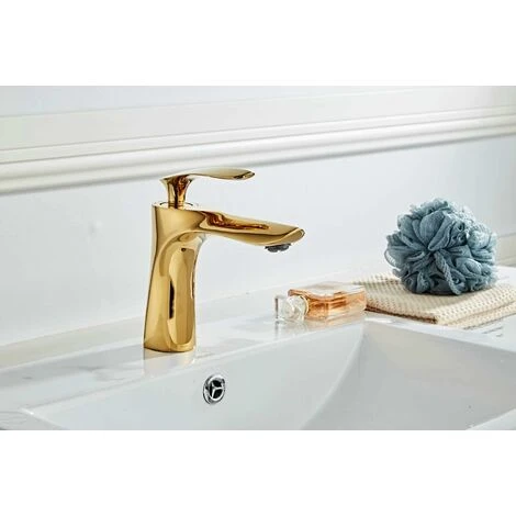 Sink Faucet Single Handle Brass Gold Chrome Gold Finish Single Handle With Sink 6 Sink Faucet Single Handle Brass Gold Chrome Gold Finish Single Handle With Sink - Image 4
