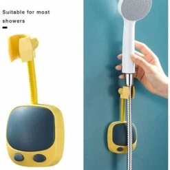 Universal Shower Holder No Suction Cup Shower Head Holder Adjustable Bathroom Bracket 360° Rotation Fixed Base ABS (Color : Green) -Bathroom Faucet Store 72507104 3