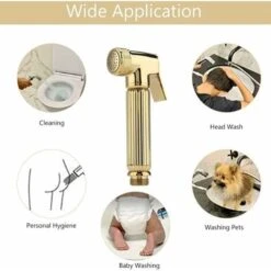 Hygiene Kit WC/Toilet Bidet Hand Shower Portable Wall Mounted Spray/Spray Head/Hand Shower Shattaf Set For Personal Care Hygiene Potty Toilet Gold -Bathroom Faucet Store 72586090 3