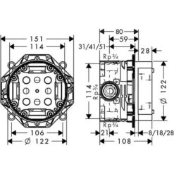 Hansgrohe IBox Basic Set Universal 1/2 And 3/4 (01800180) -Bathroom Faucet Store 74152995 3