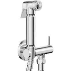 Wholesale Domestic Polished Chrome Wall Mounted Douche Shower Spray With Shut Off Valve -Bathroom Faucet Store 7470742 3