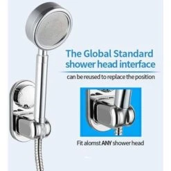 Large Adsorbability Suction Cup Shower Holder, 5 Adjustable Angle Modes, Wall Mount Hand Shower Holder -Bathroom Faucet Store 75324136 3