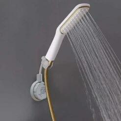 Suction Cup Shower Head Holder, Suction Cup Wall Mounted Hand Shower Holder, Hand Shower Holder, Suitable For Bathrooms, Hotels, Bath Centers (No Nails And No Glue) White -Bathroom Faucet Store 75325206 3