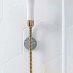 Suction Cup Shower Head Holder, Suction Cup Wall Mounted Hand Shower Holder, Hand Shower Holder, Suitable For Bathrooms, Hotels, Bath Centers (No Nails And No Glue) White -Bathroom Faucet Store 75325206 4