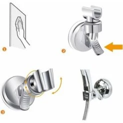 Shower Head Holder, Suction Cup Handheld Shower Holder, Wall Mount Shower Head, Universal Replaceable Shower Slider (Bracket) -Bathroom Faucet Store 75325759 2