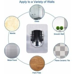 Shower Holder 1Pcs Suction Cup Shower Head Adjustable 3M Self-adhesive Waterproof No Drilling Bathroom Accessories -Bathroom Faucet Store 75328521 5