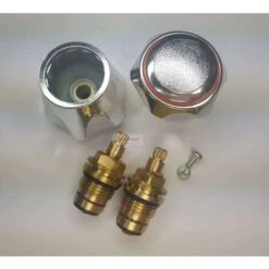 Hot And Cold Standard Replacement Faucet Chrome Head Red And Blue 10 Hot And Cold Standard Replacement Faucet Chrome Head Red And Blue -Bathroom Faucet Store 75330316 4