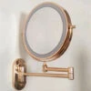 8'' Wall Mounted Mirror LED Magnification, USB Rechargeable With 1X/10X，gold -Bathroom Faucet Store 75550760 1