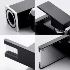 Waterfall LED Bathroom Mixer, Black Gold Low -Bathroom Faucet Store 75551137 3