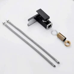 Waterfall LED Bathroom Mixer, Black Gold Low -Bathroom Faucet Store 75551137 4