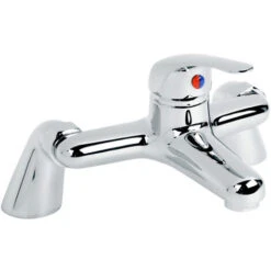 Chrome Bathroom Bath Filler Mixer Tap Deck Mounted Single Lever Modern