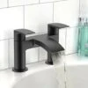 Black Matt Waterfall Bath Filler Tap Lever Round Deck Mounted Modern -Bathroom Faucet Store 76756384 1