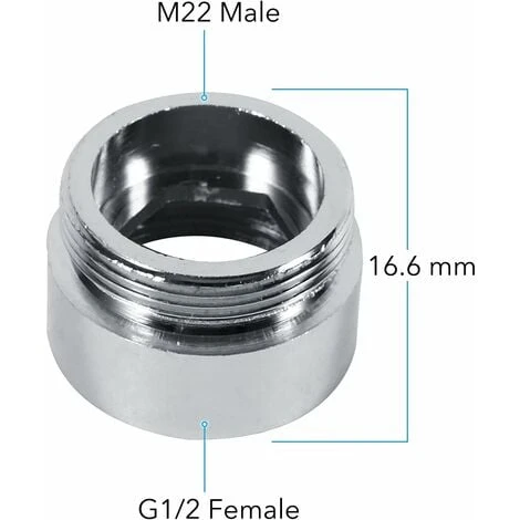 Way Shower Diverter Valve Hand Shower Diverter Valve Stop Valve For Kitchen Or Bathroom With Faucet Adapter M22-M24, M22-G1/2” 5 Way Shower Diverter Valve Hand Shower Diverter Valve Stop Valve For Kitchen Or Bathroom With Faucet Adapter M22-M24, M22-G1/2” - Image 3