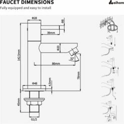 Cold Water Only Basin Faucet, Durable Copper Rose Gold Surface Basin Mixer Tap，Hand Wash Faucets For Guest Toilets -Bathroom Faucet Store 76957519 4
