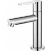 Bathroom Sink Faucet Cold Water Only, Durable Brass Bathroom Mixer Tap, Detachable Aerator, Faucet For Guest Toilet, Ceramic Cartridge, With Connecting Hose -Bathroom Faucet Store 77637196 1