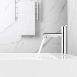 Bathroom Sink Faucet Cold Water Only, Durable Brass Bathroom Mixer Tap, Detachable Aerator, Faucet For Guest Toilet, Ceramic Cartridge, With Connecting Hose -Bathroom Faucet Store 77637196 4