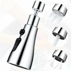 Kitchen Tap Spray Head With 3 Modes, Tap Extender For Kitchen Sink, 360° Swivel Tap Spout Adapter Tap Attachment Sink Kitchen, Water Tap Filter Nozzle Replacement, Tap Head Aerator Faucet Head
