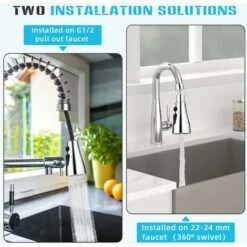 Kitchen Tap Spray Head With 3 Modes, Tap Extender For Kitchen Sink, 360° Swivel Tap Spout Adapter Tap Attachment Sink Kitchen, Water Tap Filter Nozzle Replacement, Tap Head Aerator Faucet Head -Bathroom Faucet Store 80282255 4